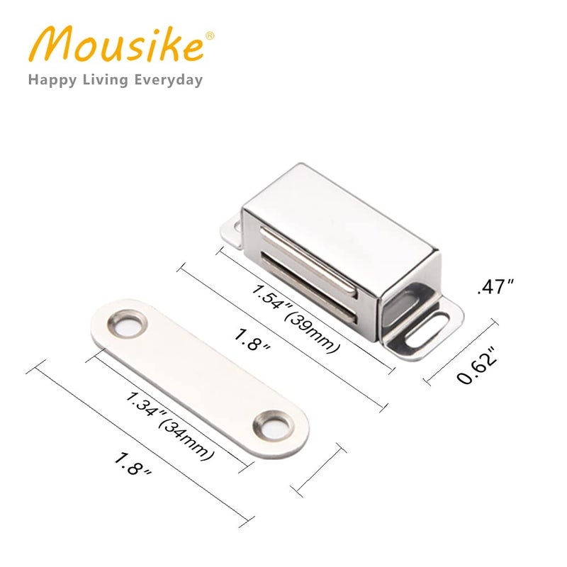 Mousike Cabinet Magnets Magnetic Door Catch Stainless Steel Door Magnet for Kitchen Bathroom Cupboard Wardrobe Closet Closures Cabinet Door Drawer Latch 20 lbs(10Pack) - Image 1
